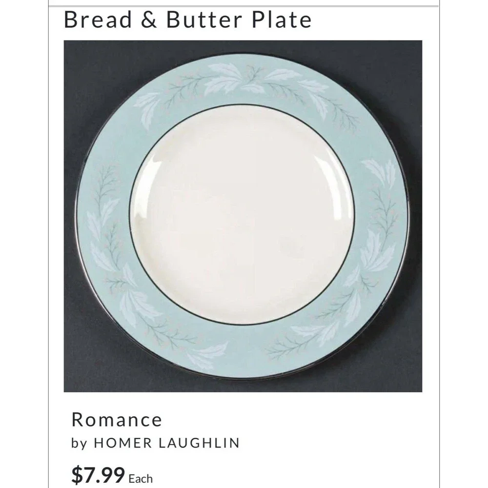 Homer Laughlin Cavalier Eggshell Romance - Bread Plate 7 1/4